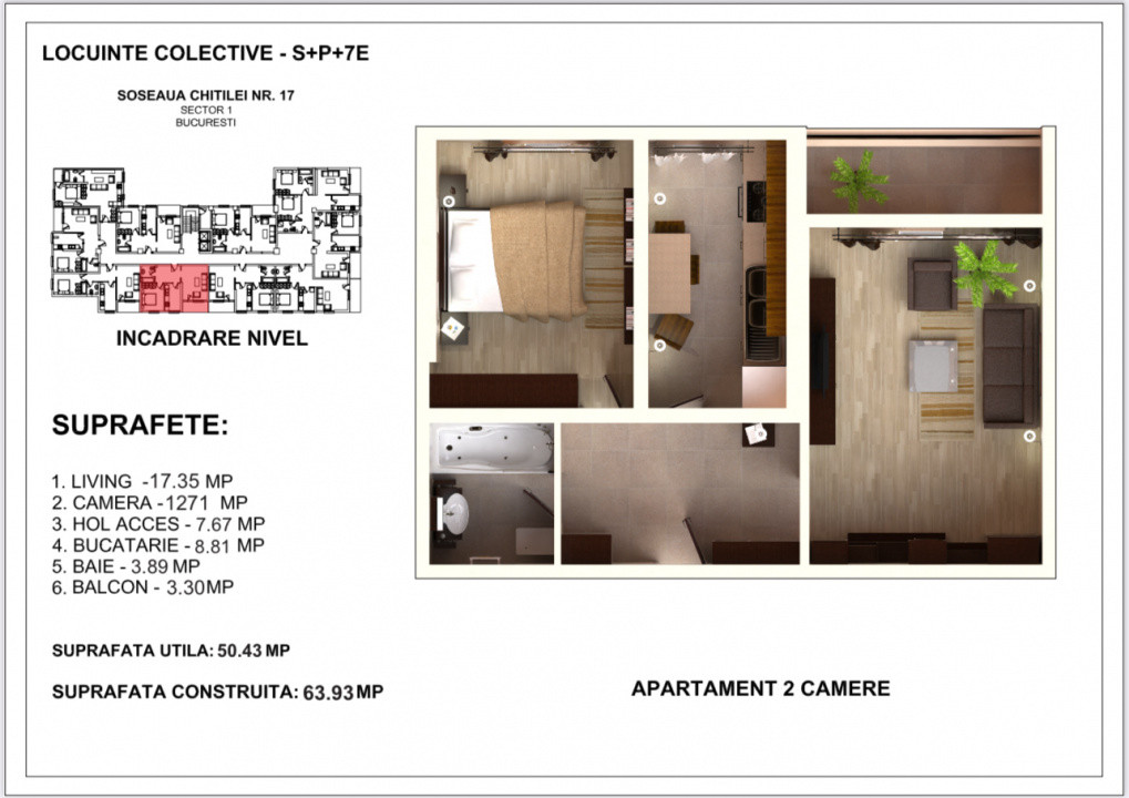2 camere premium la 7 minute de metrou Jiului