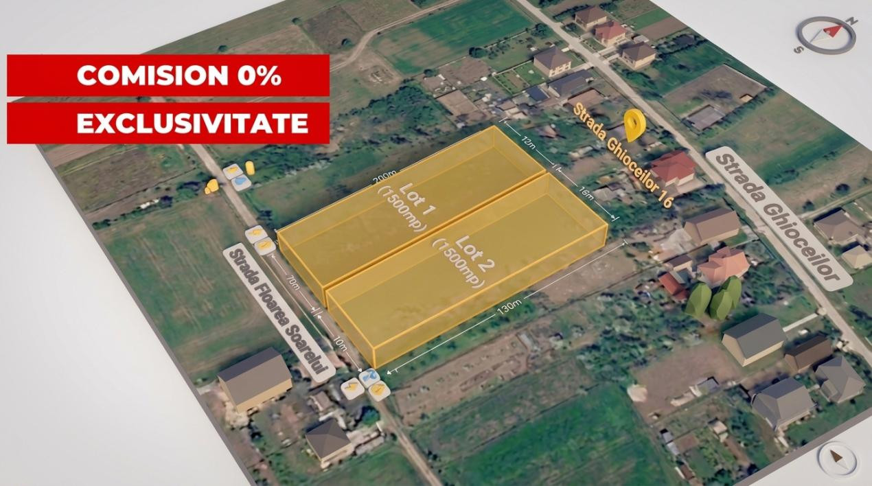 2 Loturi x 1.500 mp (sau Domeniu 3.000 mp) în Lilieci, Sinești