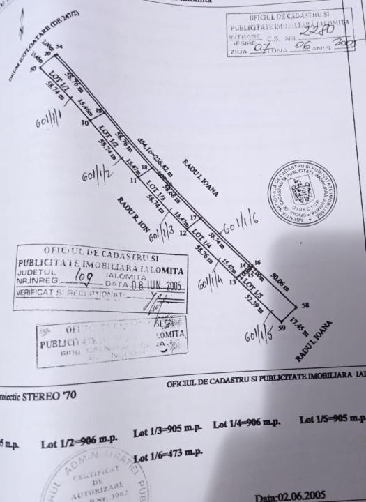 3 loturi de teren 906 mp fiecare in Lilieci, Com. Sinesti